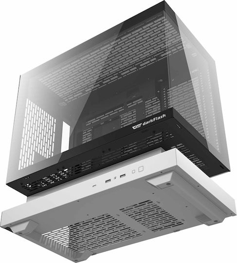 Darkflash F1 Gaming Middle Tower Carcasă Calculator cu Fereastră Laterală Alb