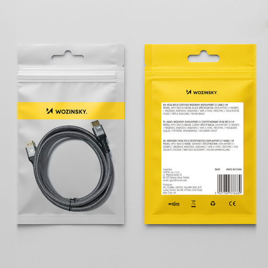 Wozinsky Kabel DisplayPort-Stecker - 3m Schwarz