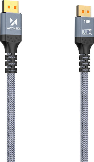 Wozinsky Кабел DisplayPort мъжки - 2м Черен