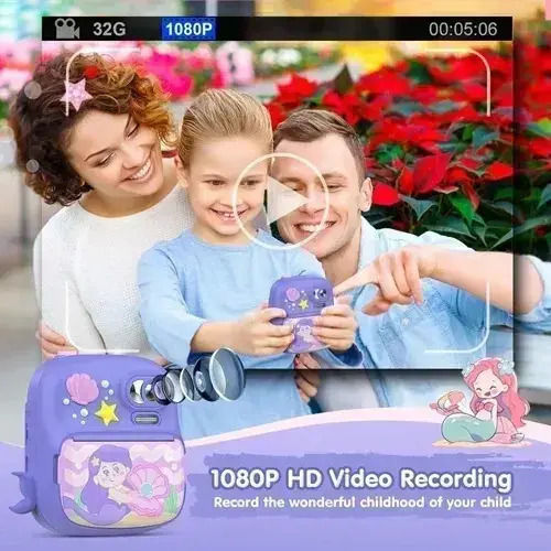 Mermaid Children's Camera Purple