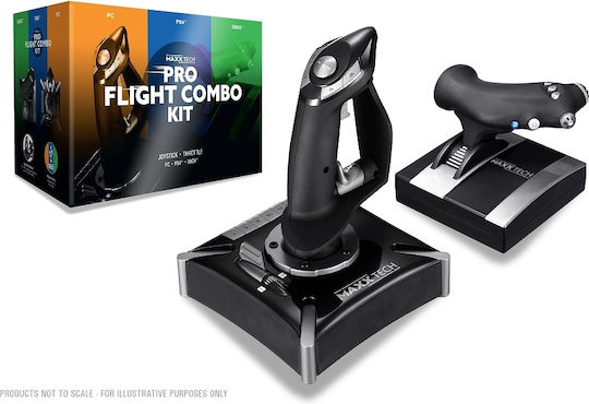 Maxx Tech Maxx Tech Pro Flight Combo Joystick Ενσύρματο Συμβατό με PC / PS4 / Xbox One / Xbox Series X/S