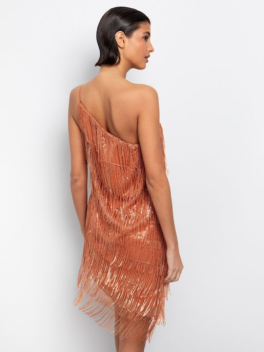 Summer Mini Evening Dress Peach