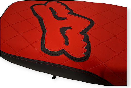 Honda Glx Quilted Baklava Motorcycle Seat Cover Red Stitches Fox Logo