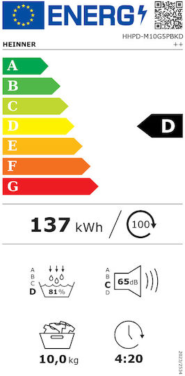Heinner HHPD-M10G5PBKD+ Wäschetrockner 10kg mit Wärmepumpe