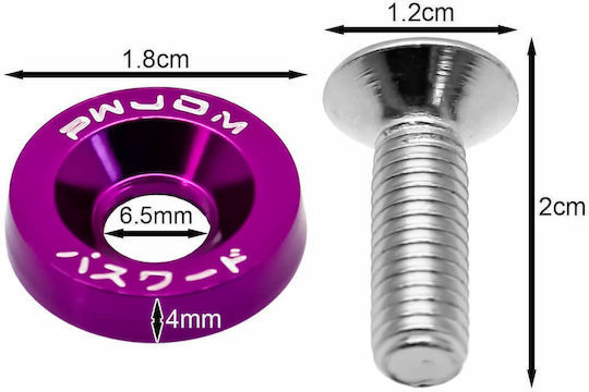 Bumper Retaining Clips Purple 10 Pieces Hw-0016