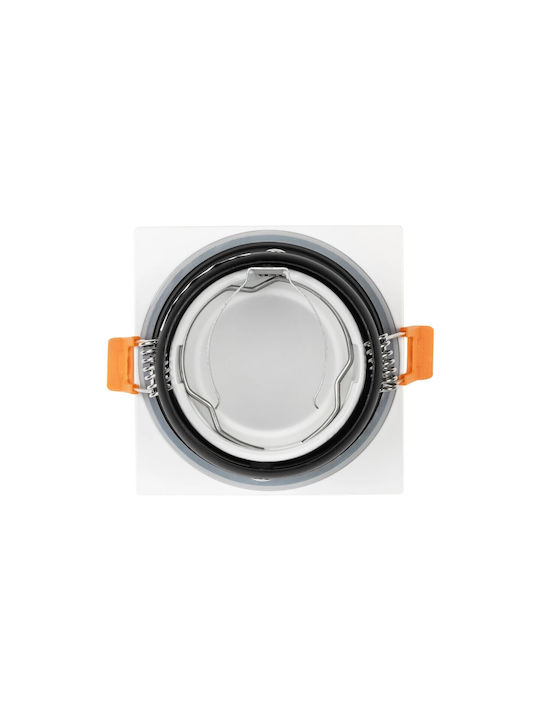 kelvo Μεταλλικό Πλαίσιο για Σποτ GU10 Λευκό 8.5x8.5εκ. 1τμχ