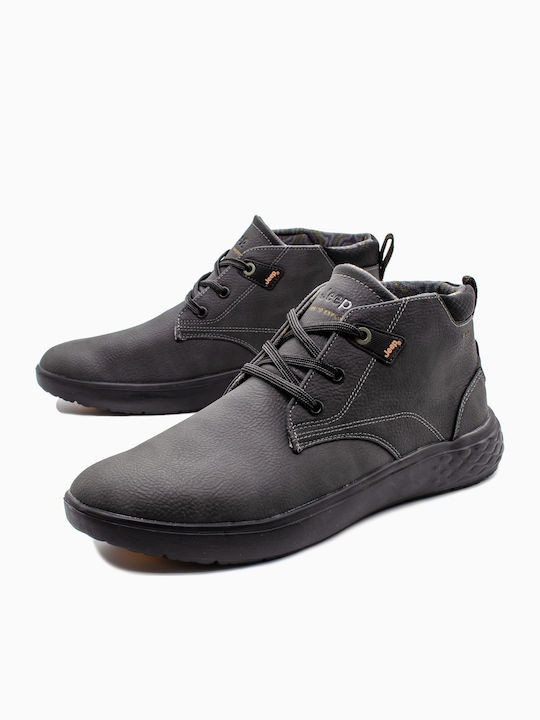 Leather Gray Men's Boots