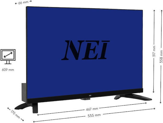 Nei Τηλεόραση 24" HD Ready LED 24NE4001C (2025)