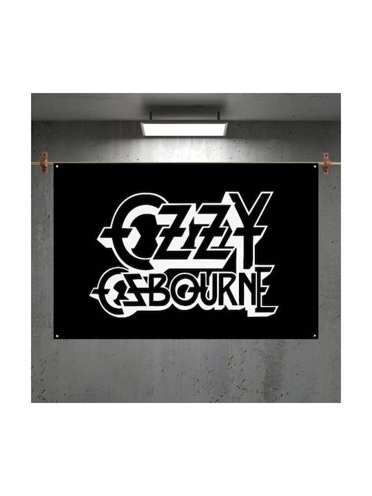 Σημάια Οζι Οζμπορν Λόγκο 60*90 Ασπρόμαυρη Flag Ozzy Osbourne Logo 60*90 Black White Molfs