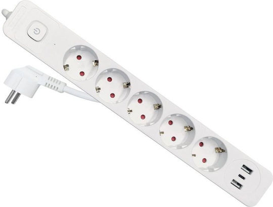 Equip Power Strip with Surge Protection 5 Positions with Cable 2.5m