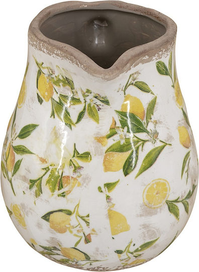 Artekko Διακοσμητικό Βάζο Κεραμικό Lemon Κίτρινο Φ20xΥ20cm