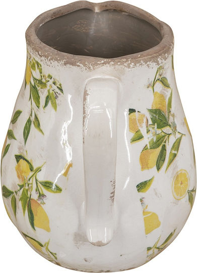 Artekko Διακοσμητικό Βάζο Κεραμικό Lemon Κίτρινο Φ20xΥ20cm
