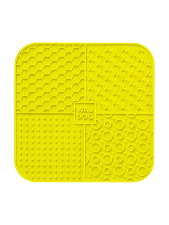 Wau Dog Collar Lick Mat Silicone Rectangular 21.1x21.1x3cm Yellow 14147348 4823089367125