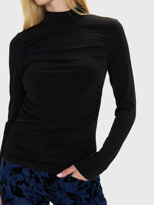 Damen Bluse Langärmelig Black