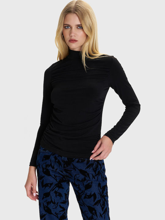Damen Bluse Langärmelig Black