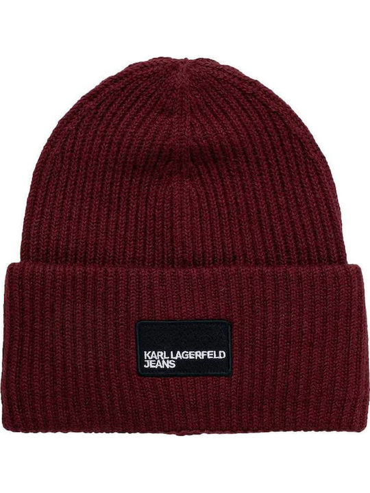 Beanie Beanie Knitted in Burgundy color