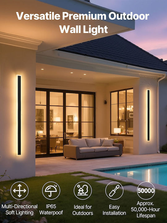 Vevor Wandmontiertes Lineares Beleuchtungsgerät LED IP65 12W mit Warmweißem Licht Doppelstrahl