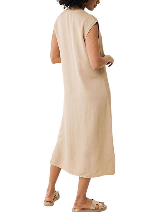 Sommer Midi Damenkleid Beige