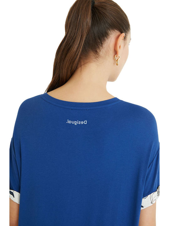 Solimar Καλοκαιρινό Mini T-shirt Φόρεμα Μπλε