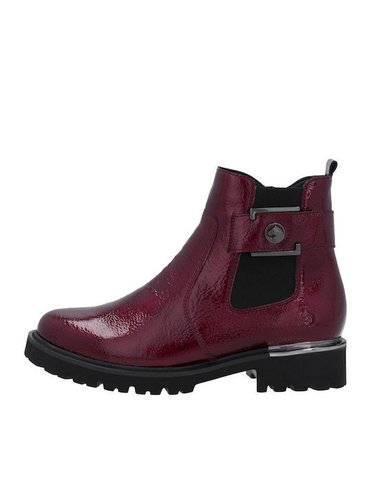 Leder Stiefeletten Damen Rot