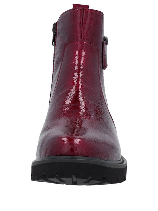 Leder Stiefeletten Damen Rot