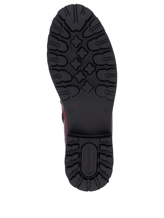 Leder Stiefeletten Damen Rot
