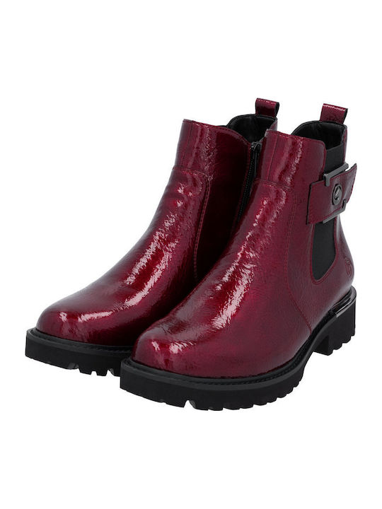 Leder Stiefeletten Damen Rot