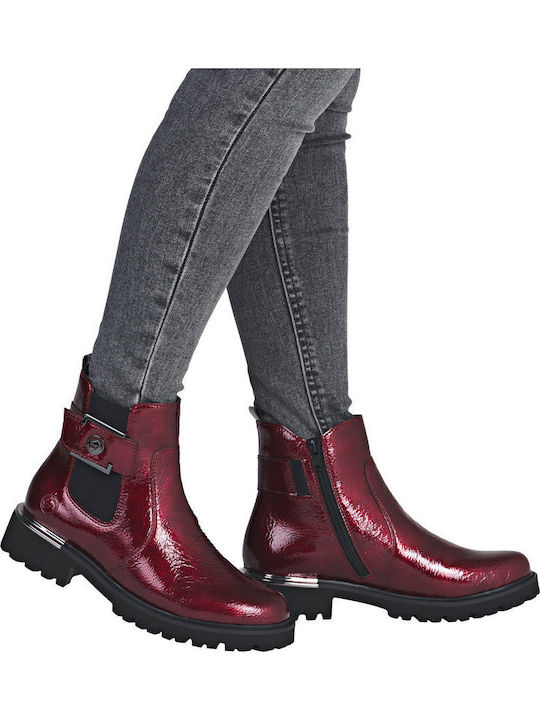 Leder Stiefeletten Damen Rot