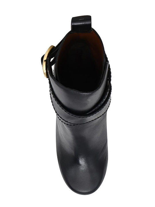 Ghete Dama De Piele Cu Toc Înalt Negre