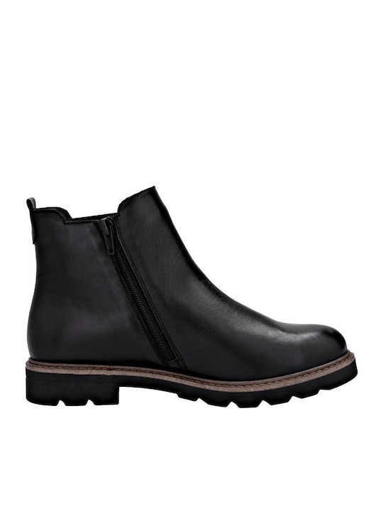 Leder Stiefeletten Damen Schwarz