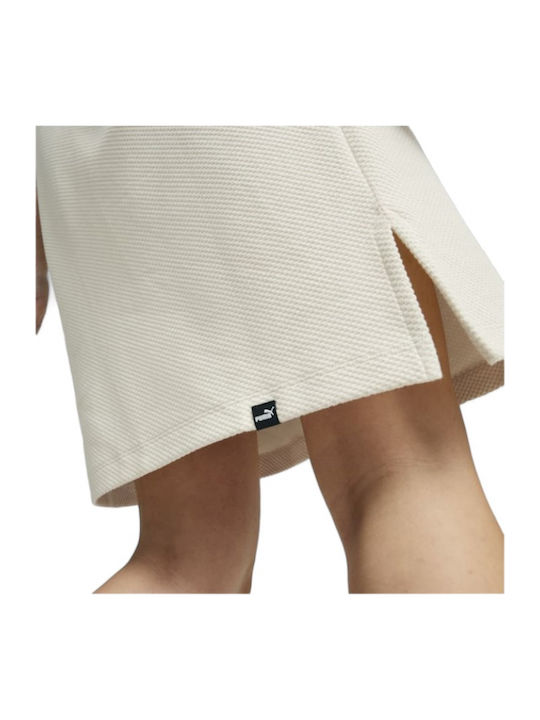 Summer Mini Athletic Dress T-Shirt Sleeveless Beige
