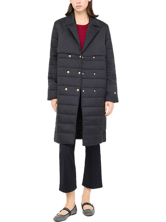 Imbottito Lungă Jachetă de femei Puffer Black