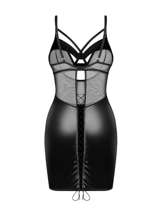 Obsessive Winter Damen Nachthemd Schwarz Nocna Dominna Chemise
