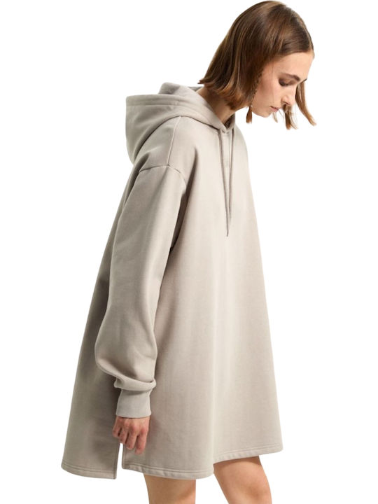 Mini Athletic Dress with Hood Beige
