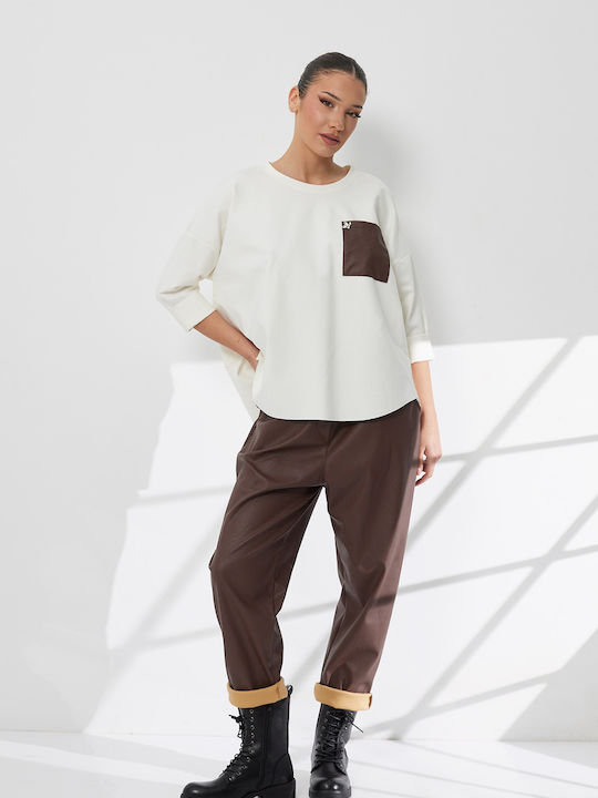 Damen Braun Set mit Hose mit Gummizug