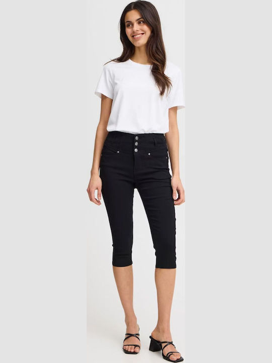 Hoch tailliert Damenjeans in Schlanker Passform Black