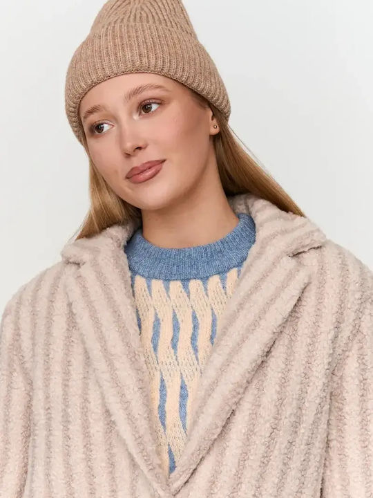 Γυναικείο Beige Παλτό Teddy