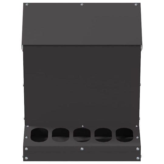Chicken Feeder Black 30 x 30 x 39 cm Cold Rolled Steel 874681 Black