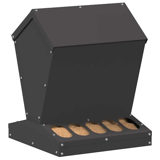 Chicken Feeder Black 30 x 30 x 39 cm Cold Rolled Steel 874681 Black