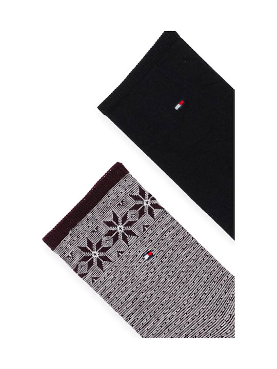 Tommy Hilfiger Γυναικείες Κάλτσες Μαυρο-μπορντω 2Pack