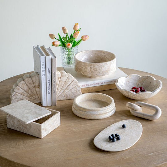Artekko Decorative Bowl Beige 25x25x7.5cm