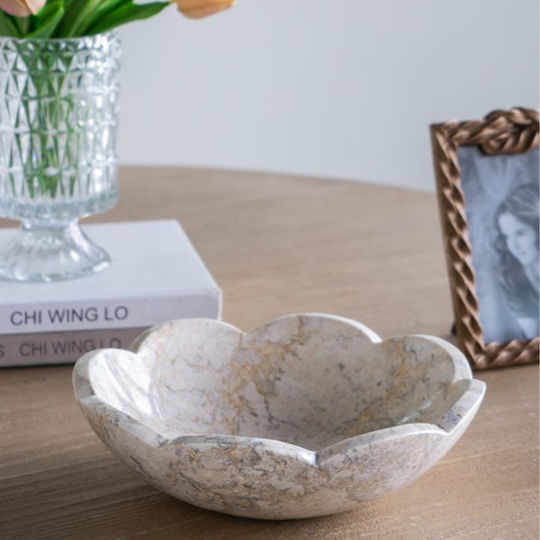 Artekko Decorative Bowl Beige 25x25x7.5cm