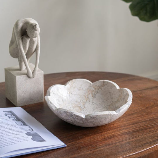 Artekko Decorative Bowl Beige 25x25x7.5cm