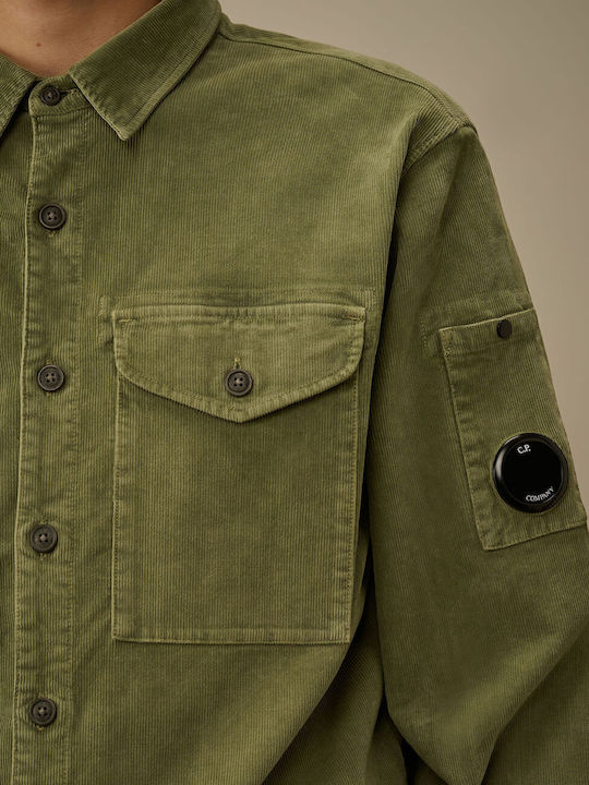 Long-sleeved Corduroy Shirt Seagrass Green