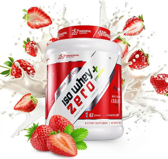 Immortal Nutrition Iso Whey Zero + Creatine Protein Whey with Creatine Gluten & Lactose Free with Flavor Strawberry 2kg