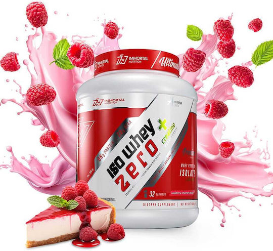 Iso Whey Zero + Creatine Protein Whey with Creatine Gluten & Lactose Free with Flavor Raspberry Cheesecake 1kg