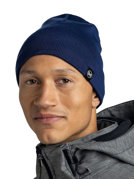 Beanie Unisex Fleece Σκούφος Πλεκτός σε Navy Μπλε χρώμα