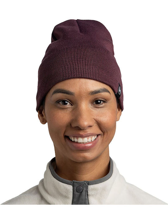 Beanie Unisex Fleece Σκούφος Πλεκτός σε Μπορντό χρώμα