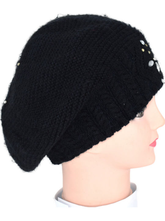 Beanie Feminin Căciulă Tricotat în culoarea Negru