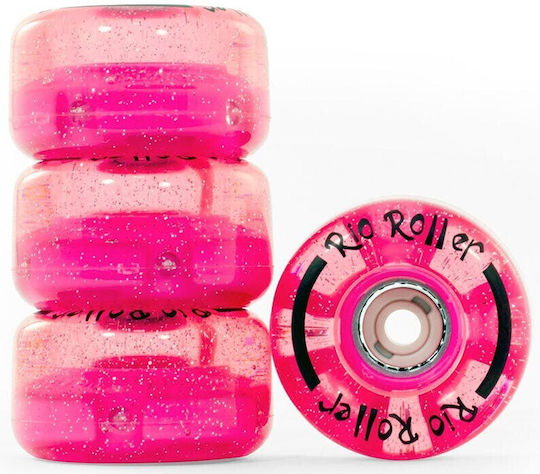 Rio Roller Light Up Quad Skate Ρόδες Glitter 58mm 82a Ροζ